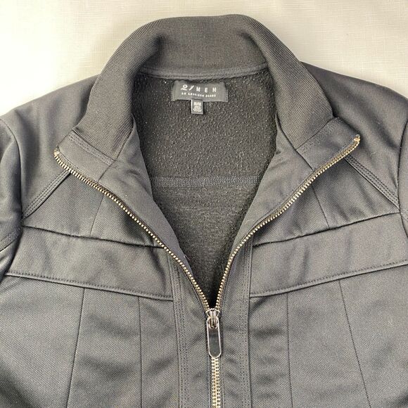 21 MEN Full Zip Sweatshirt BLACK JACKET! Tech Street Wear Sleek Jogger Sz M - Picture 11 of 16